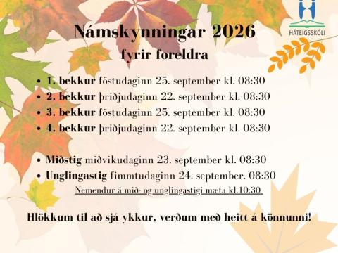 Námskynningar 2026